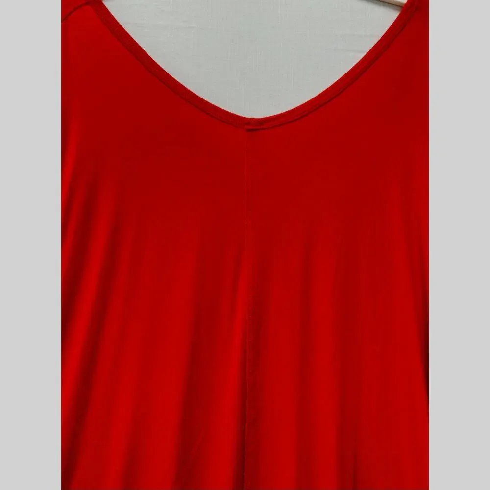 FREE PEOPLE Moonshine Tunic Long Sleeve Women's Size M Love Glare Red Orange